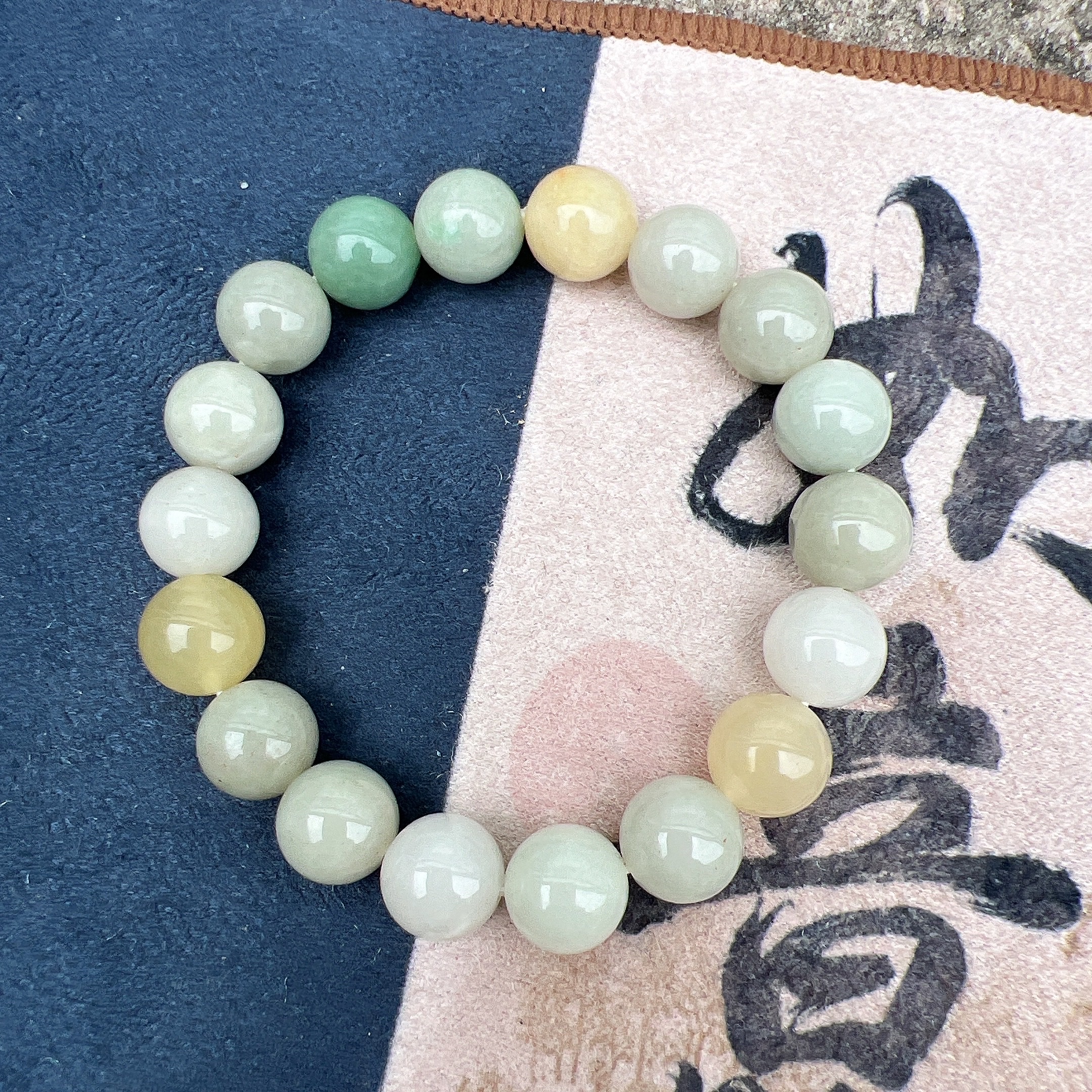 Gold thread jade, chalcedony and agate bracelet Specification image