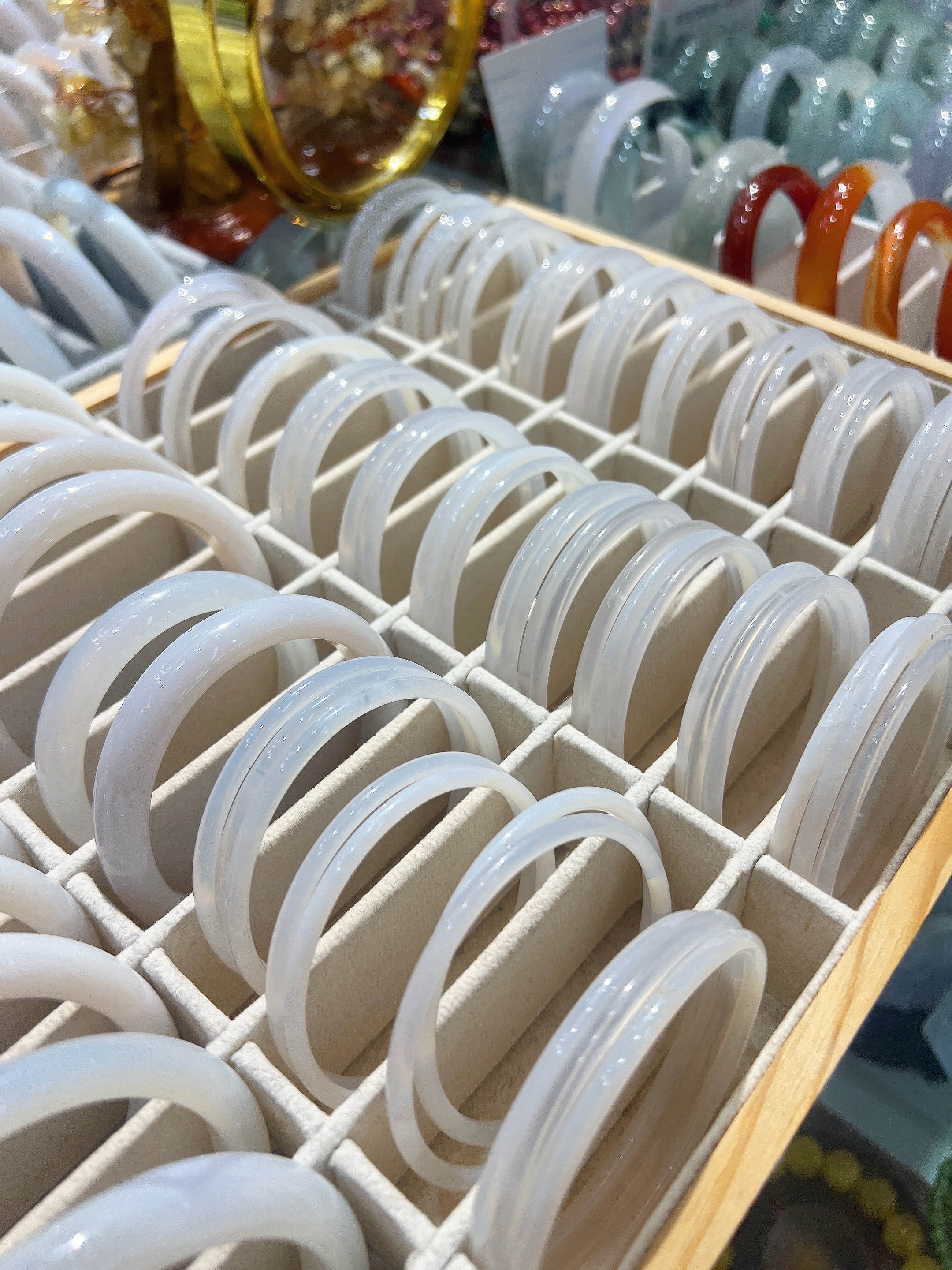 Dingdang bracelets, a pair of jade bracelets for women, genuine chalcedony and agate bracelets, birthday gifts for jade detail image 3