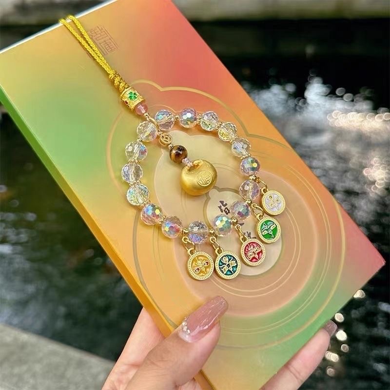 Authentic new Chinese-style five-way God of Wealth small golden block fortune bag, car money bag, car pendant and gift from Lingyin Temple in Hangzhou detail image 2