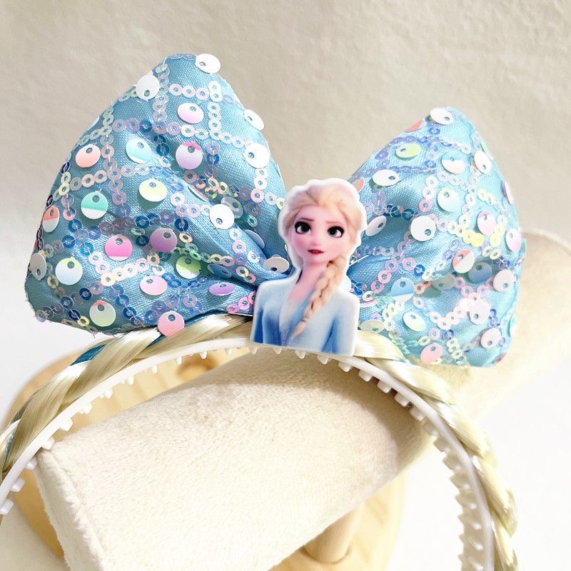 艾莎公主假发艾莎辫子儿童假发辫子小女孩生日礼物发饰女童夏季可爱细节图