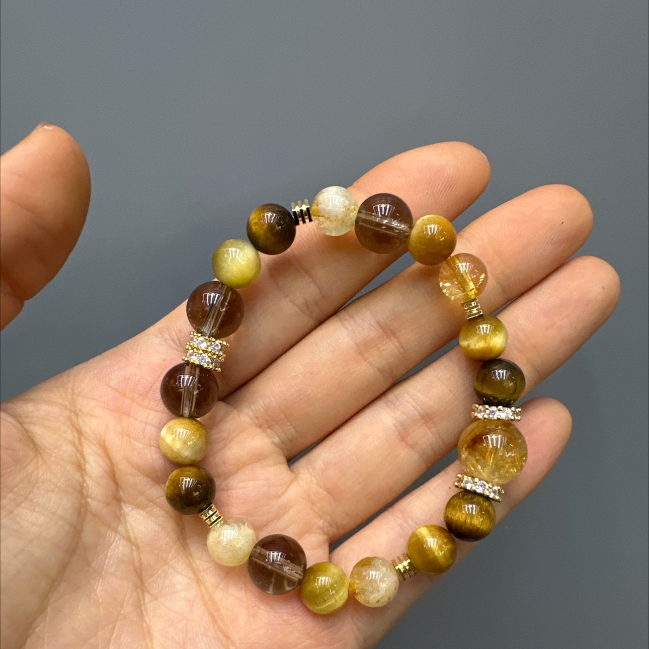 金虎眼黄塔晶金霸手链水晶手链饰品水晶手链详情图3