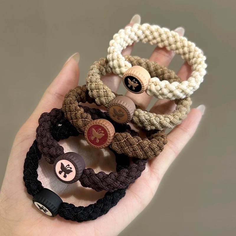 2025新款高马尾蝴蝶加粗头绳橡皮筋发圈女扎头发绳头饰发饰品皮套