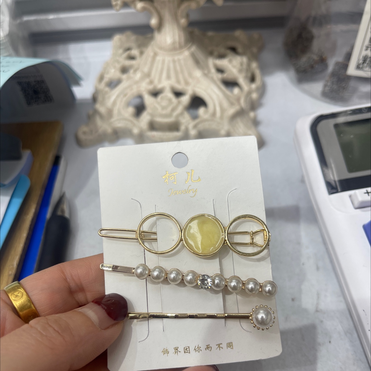 一字套装刘海贴碎发夹魔术贴女童夏季可爱