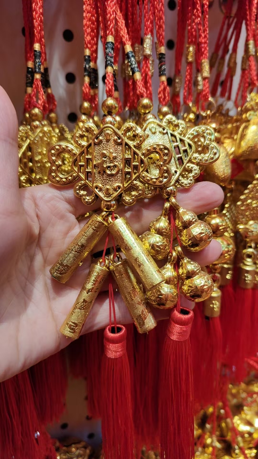 国潮鑫祥喜庆工艺皮款盆栽车载过年节庆喜庆挂件玄关