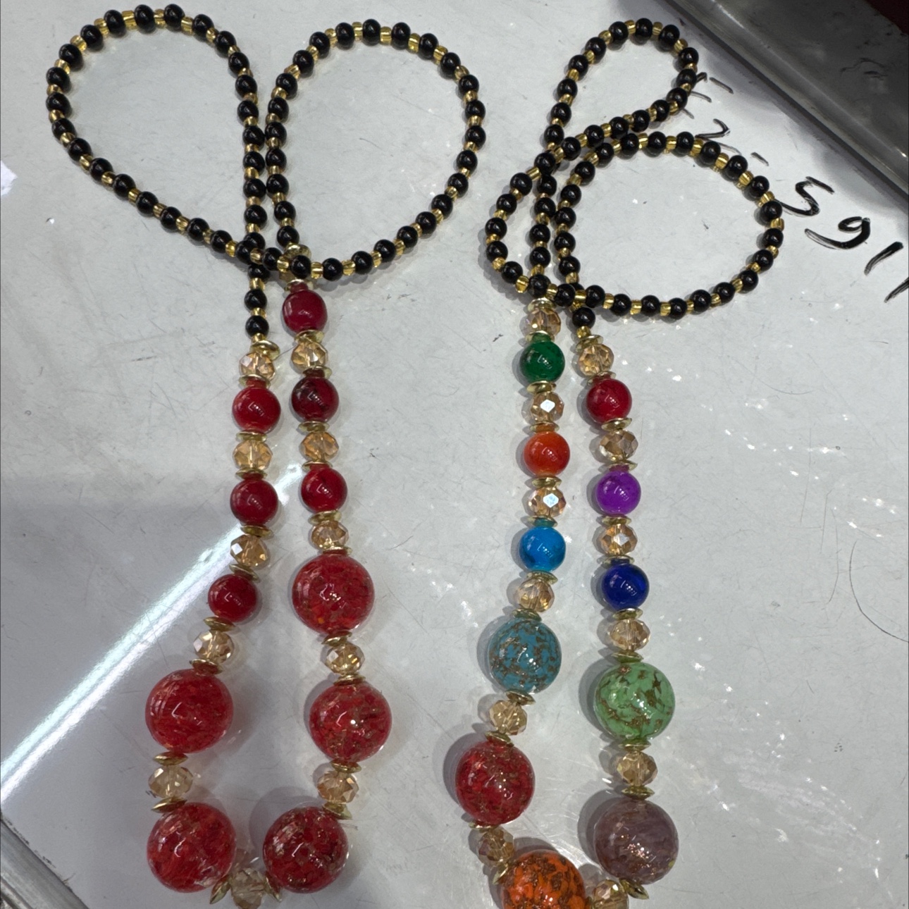 琉璃花料球精品项链 details Picture