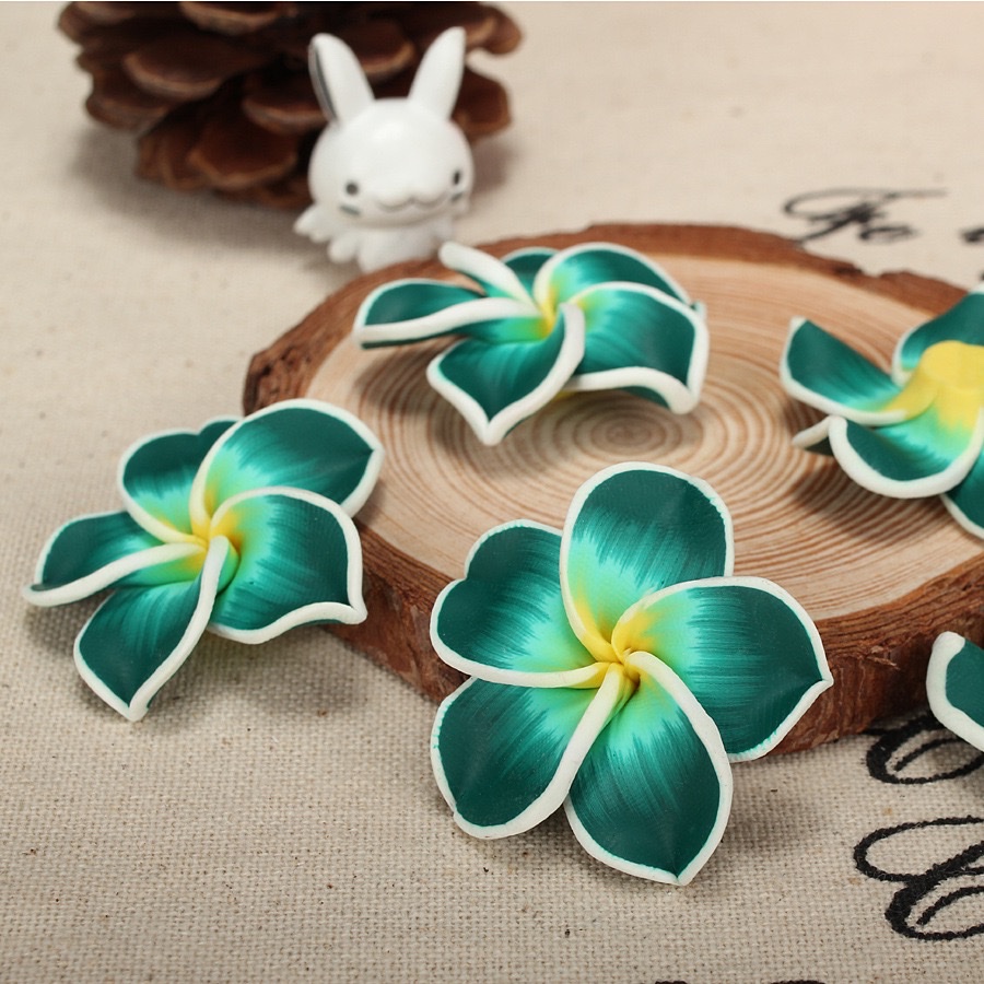 Handmade soft clay flower Hawaiian frellia earrings material diy hair accessory head flower necklace accessory detail image 2
