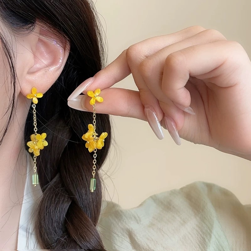 Exclusive for foreign trade, DIY ancient-style headwear, diy mini earrings, multi-color acetic acid imitation shell, osmanthus gradient new color ancient-style handcrafted accessories, direct sales from Yiwu factory, self-produced detail image 10