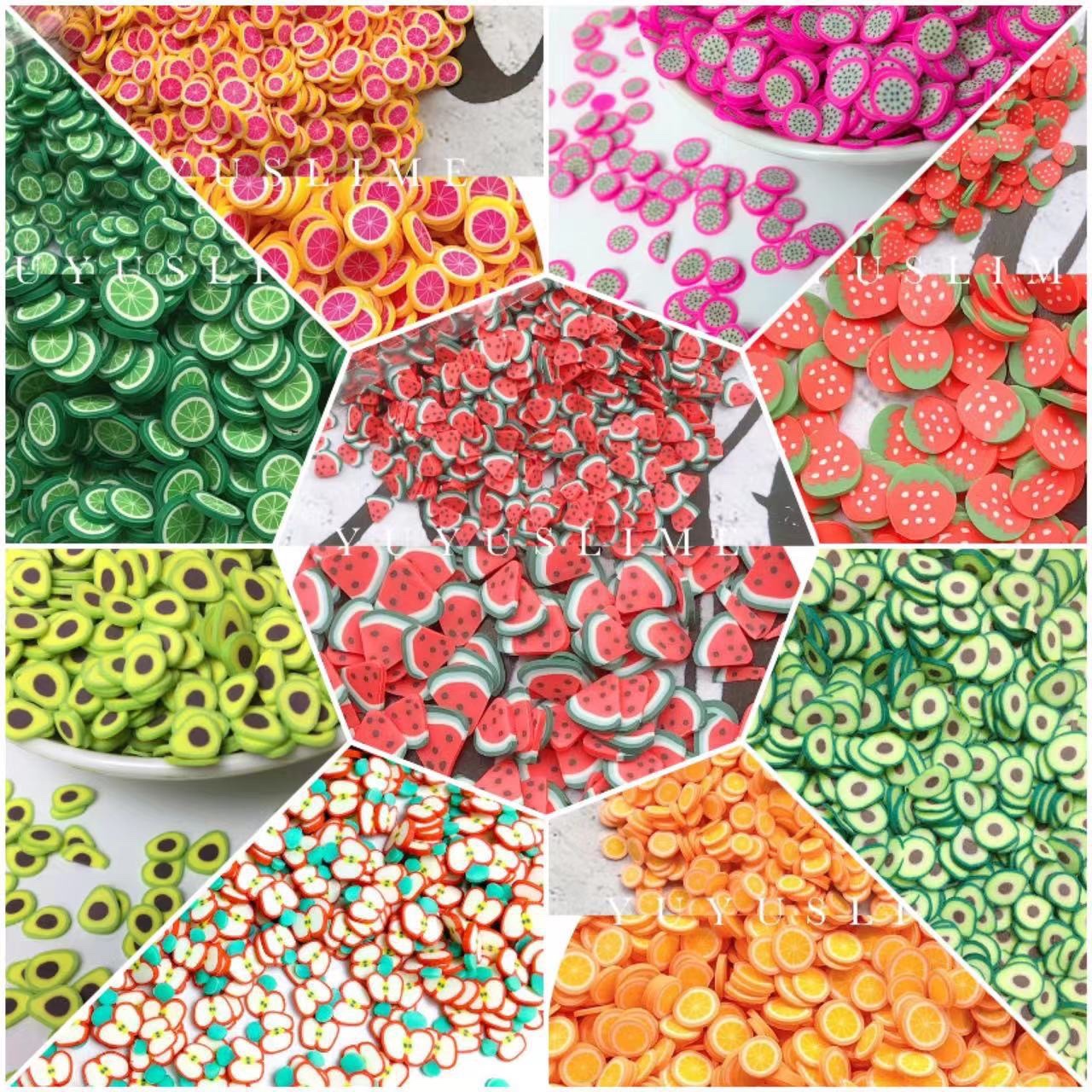 Special offer: Instant soft clay fruit slice patches, diy accessories, handcrafted materials, nail art drip glue, small decorative fillers, diy children's eco-friendly single color matching