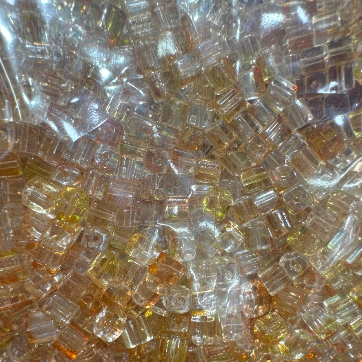 宝莎妮琉璃•玻璃珠5m晶珠方块珠手工DIY制作串珠散珠琉璃珠子散珠手串手链项链首饰珠宝工艺品饰品配件