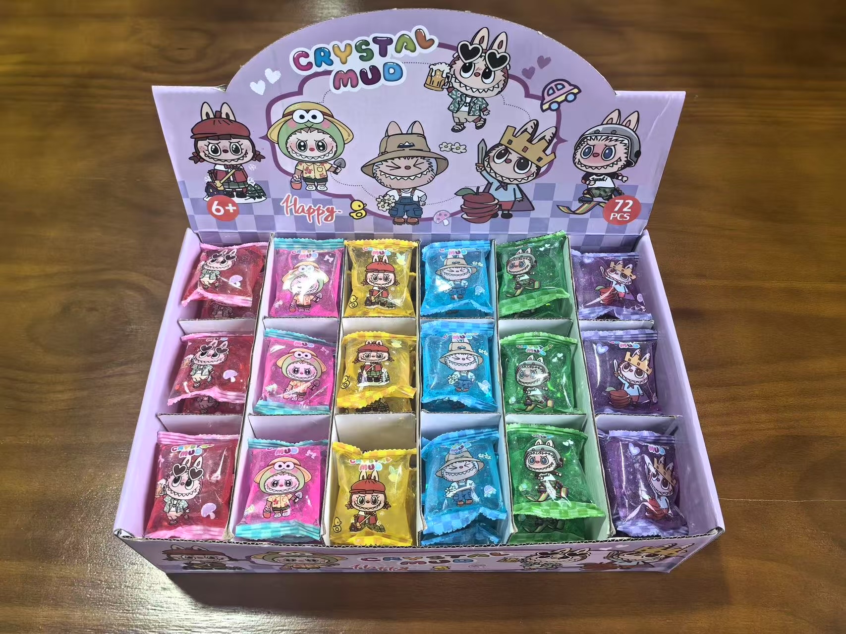 厂家直供糖果包装散装透明粘液史莱姆粘液果冻泥戳戳泥透明泥星空泥泰透软泥儿童玩具白底实物图