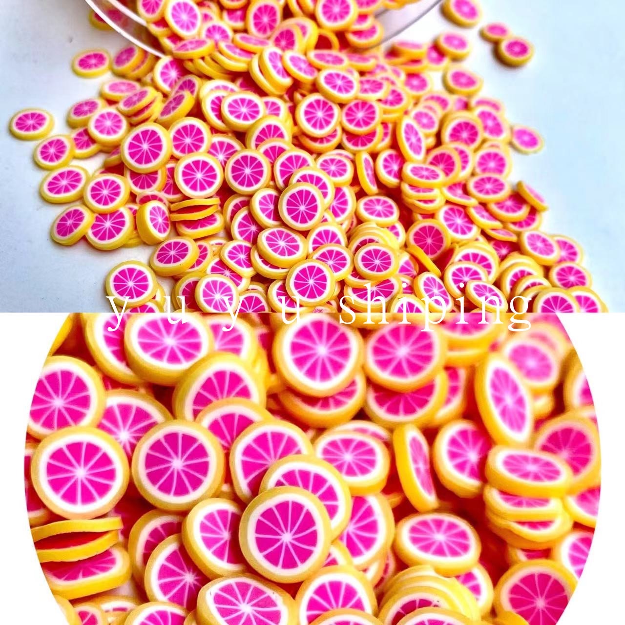 Special offer: Instant soft clay fruit slice patches, diy accessories, handcrafted materials, nail art drip glue, small decorative fillers, diy children's eco-friendly single color matching detail image 7