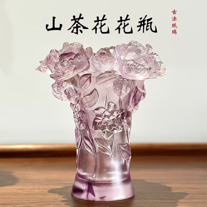 Camellia flower vases, furniture ornaments, home art gifts