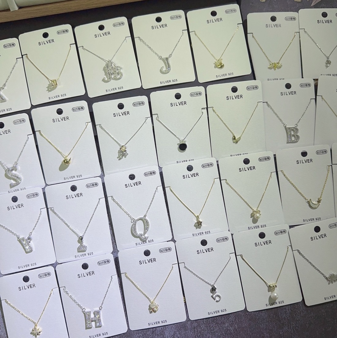 轻奢s925通体纯银项链女几何锆石微镶锁骨链简约保色小吊坠批发项链项链女拼接气质