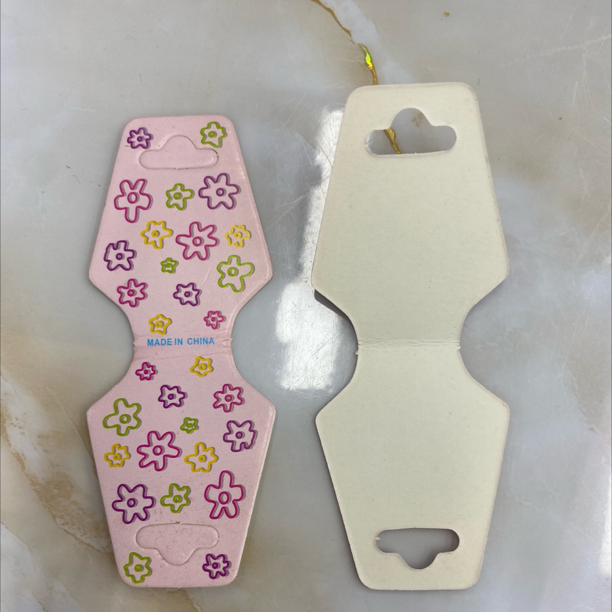 Small flower necklace, paper card head, folded paper card, Korean version diy hair clip, hair accessory packaging, square card, long head accessory, accessory card, paper card, white card, factory direct sales details Picture