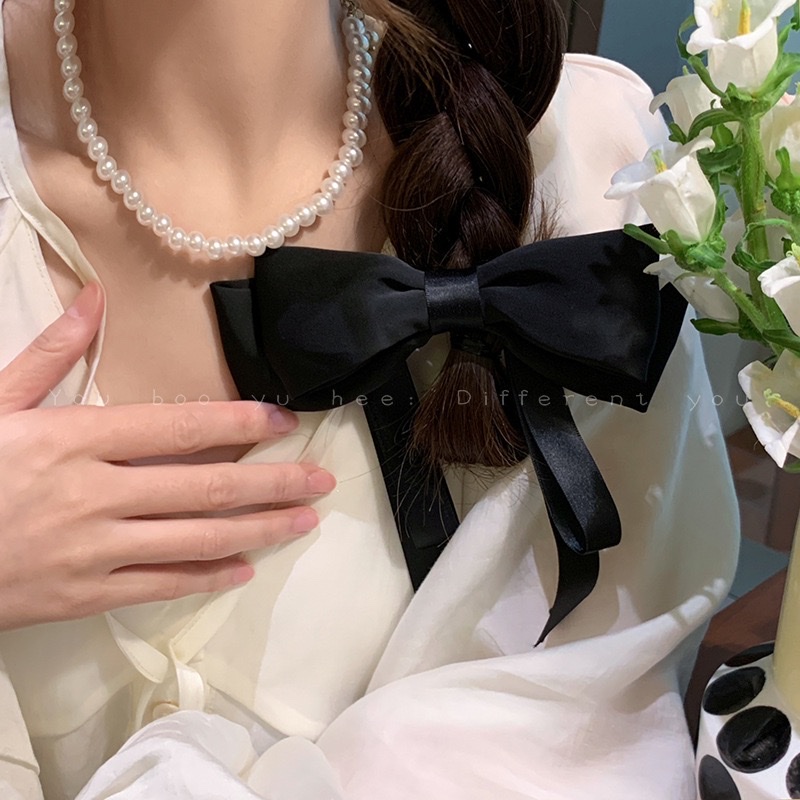 Large bow ribbon hair clip for women, new autumn 2024, high-end style, back head top clip, spring clip hair accessory. Large bow ribbon hair clip for women, new autumn 2024, high-end style, back head top clip, spring clip Specification image