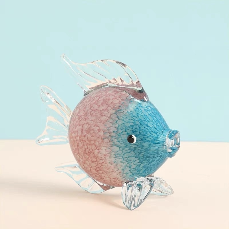 高档琉璃鱼摆件轻奢风家居装饰品现代简约酒柜玻璃高级感客厅摆设详情图4