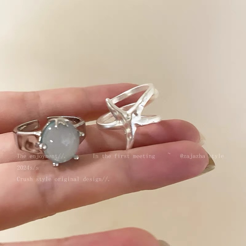 海边度假风海星开口戒指女小众设计夸张食指戒高级可调节配饰指环产品图