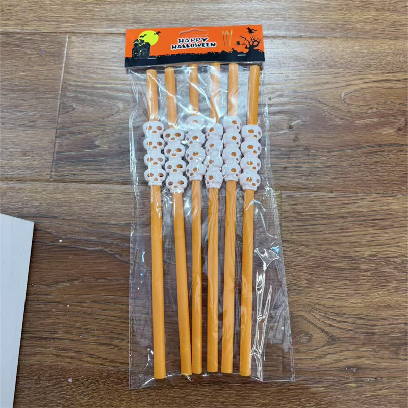 Halloween festival decorations: Skull decorations, straws, haunted house decorations, creative design decorations, Halloween Specification image