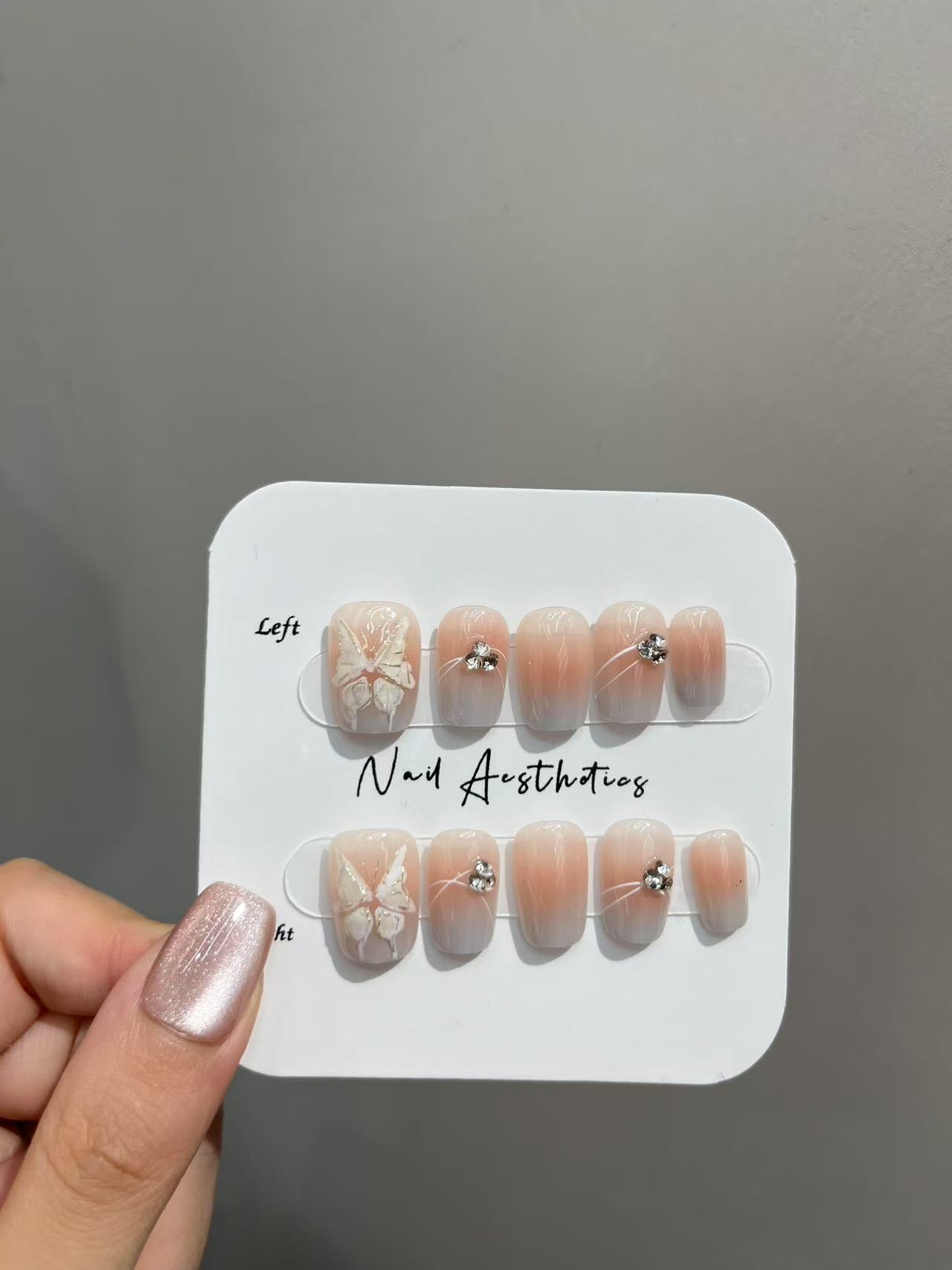 Pure handcrafted wearable nail art set, nail plate fake nail set, wearable nail plate fashionable style, wearable nail patch, new nail art nail decoration, wearable nail art detail image 2