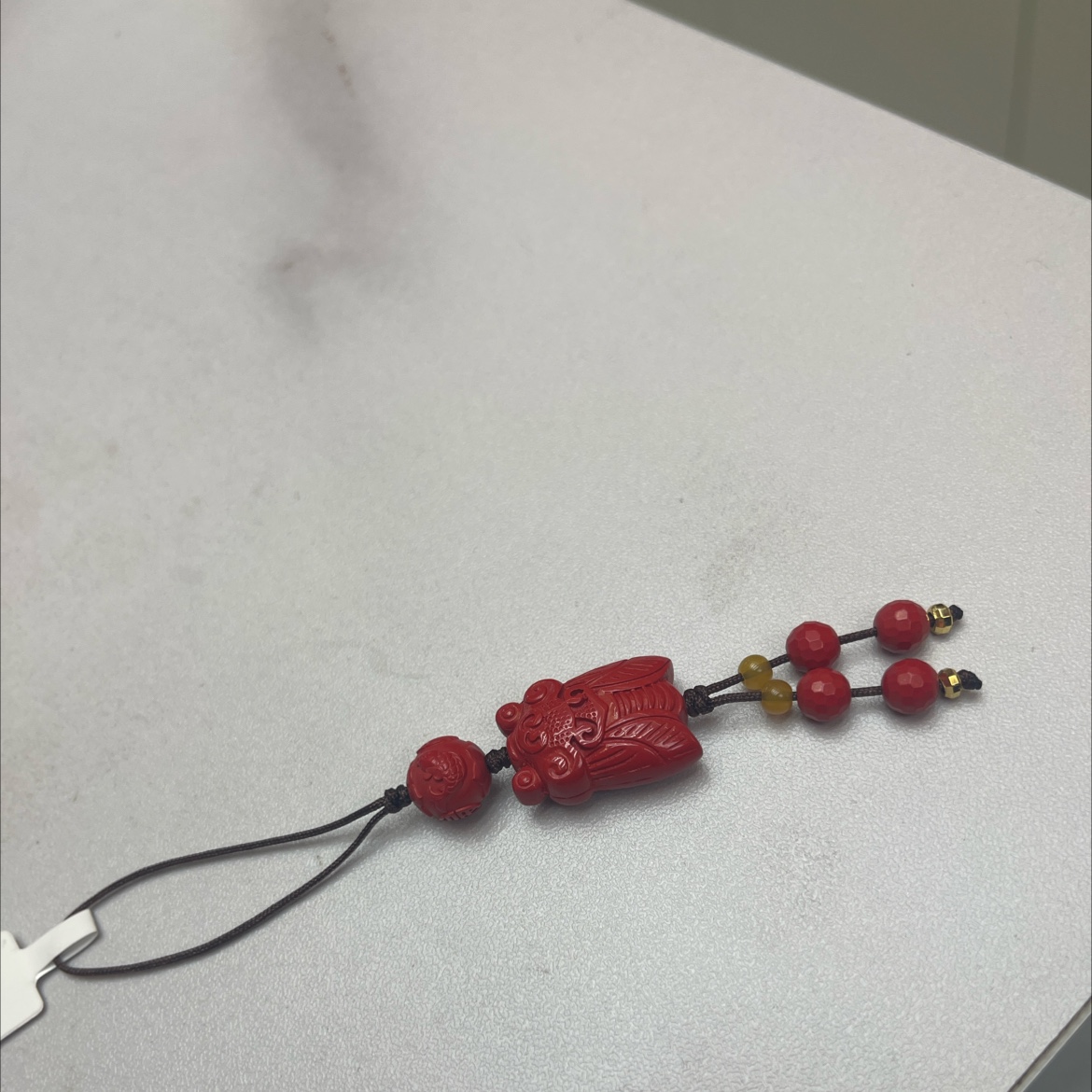 合成朱砂钥匙链，手机链，包挂文玩创意小吊坠挂件手机挂件钥匙挂件细节图