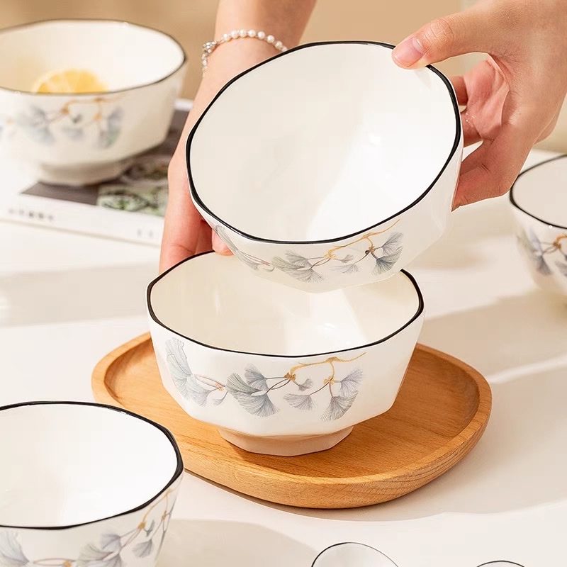 饭碗家用陶瓷米饭碗创意面碗单个吃饭碗大汤碗北欧风餐具碗碟套装