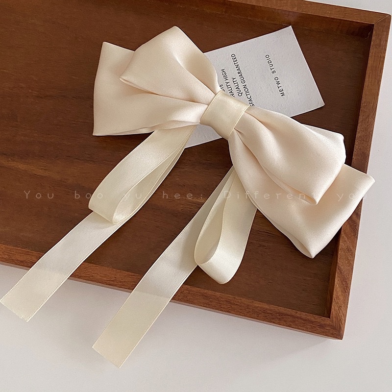 Large bow ribbon hair clip for women, new autumn 2024, high-end style, back head top clip, spring clip hair accessory. Large bow ribbon hair clip for women, new autumn 2024, high-end style, back head top clip, spring clip Application Scenario