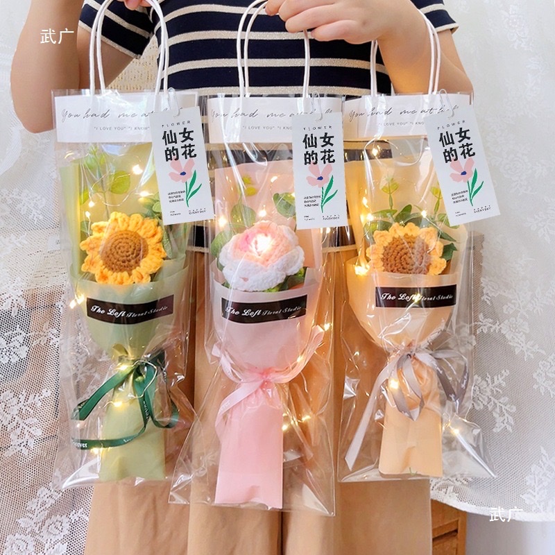 三八节特惠 毛线向日葵花套装 配铁丝花杆 手工DIY香皂花材料包 创意手工礼物母亲节教师节情人节礼品礼物三八节母亲节详情图3