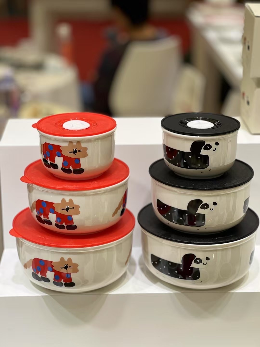 陶瓷保鲜碗套装 陶瓷工艺品 工艺礼品 日用礼品 日用陶瓷杯盘套装 独特陶瓷工艺精致耐用陶瓷工艺日用陶瓷