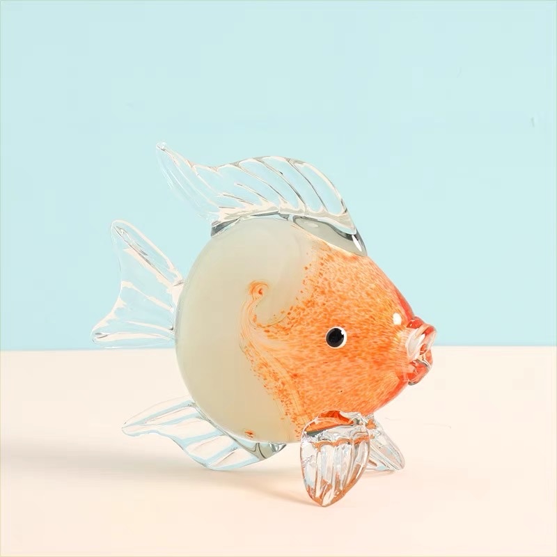 高档琉璃鱼摆件轻奢风家居装饰品现代简约酒柜玻璃高级感客厅摆设详情图2