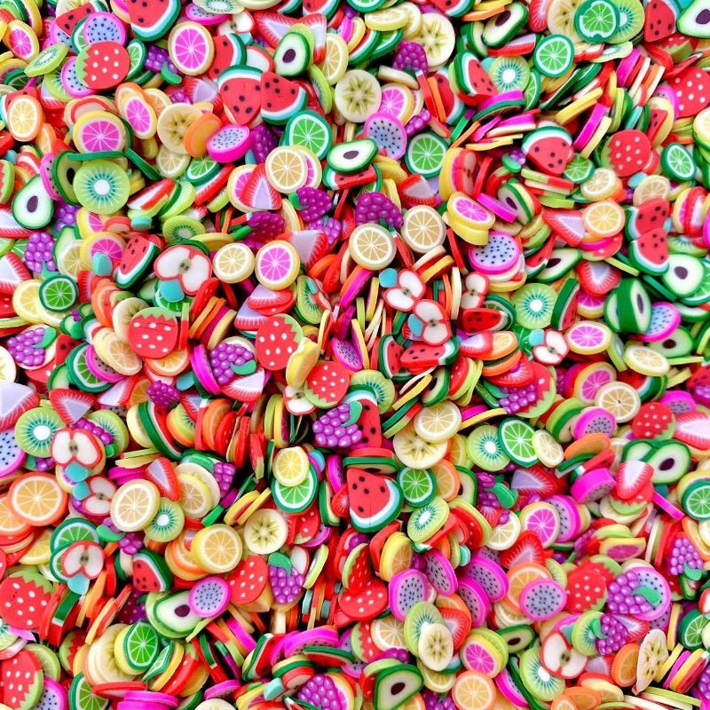 Special offer: Instant soft clay fruit slice patches, diy accessories, handcrafted materials, nail art drip glue, small decorative fillers, diy children's eco-friendly single color matching Specification image