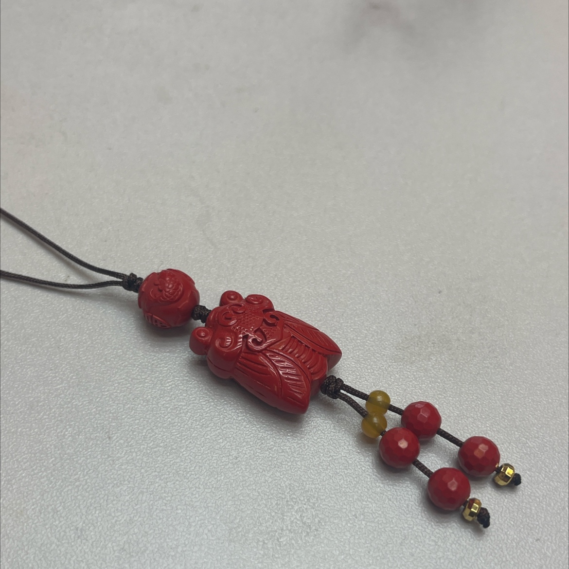 合成朱砂钥匙链，手机链，包挂文玩创意小吊坠挂件手机挂件钥匙挂件产品图