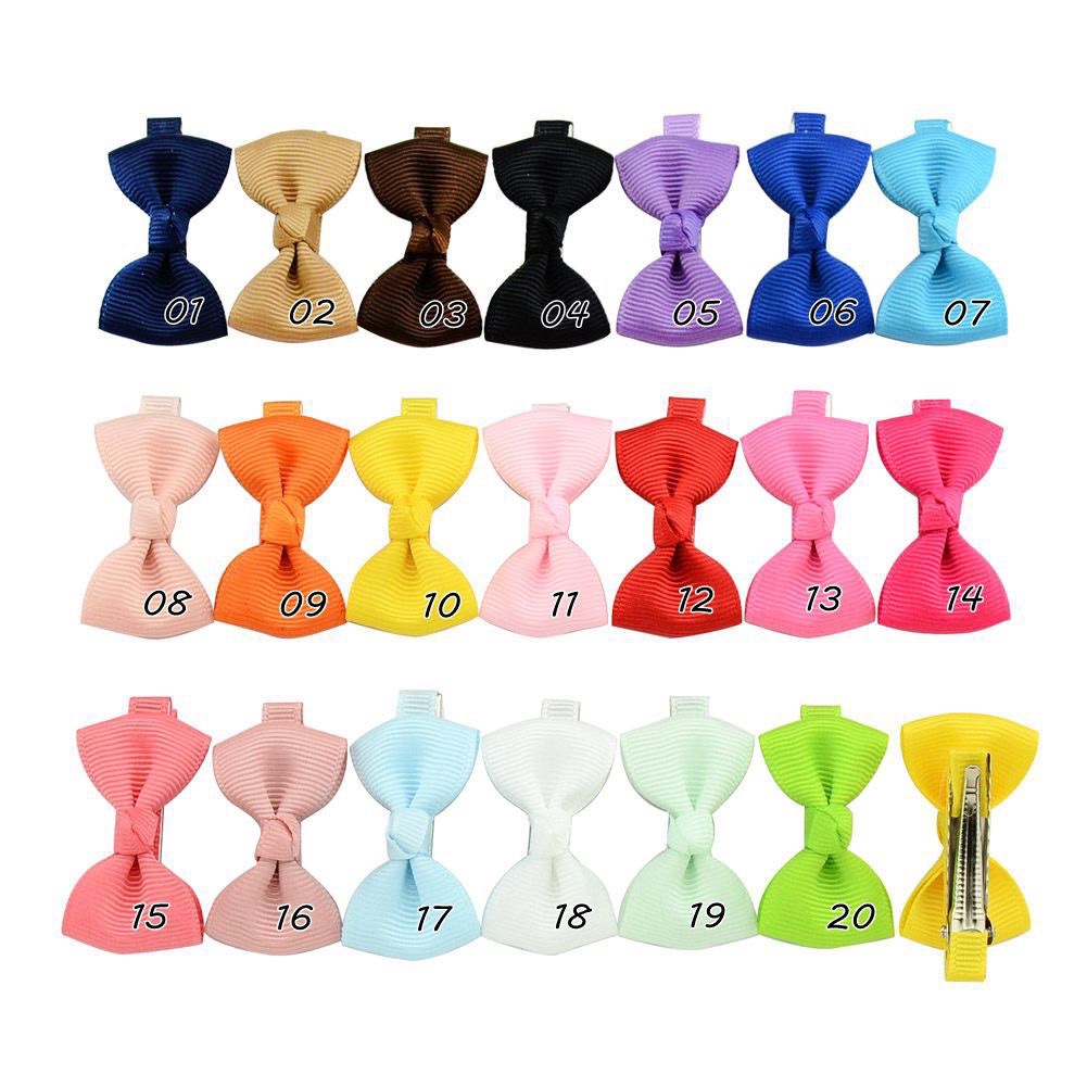 20-color solid color children's hair accessories from Amazon, Europe and America, will charm you. Baby bow side hair clips, children's summer cute hair accessories, girls' summer cute details Picture