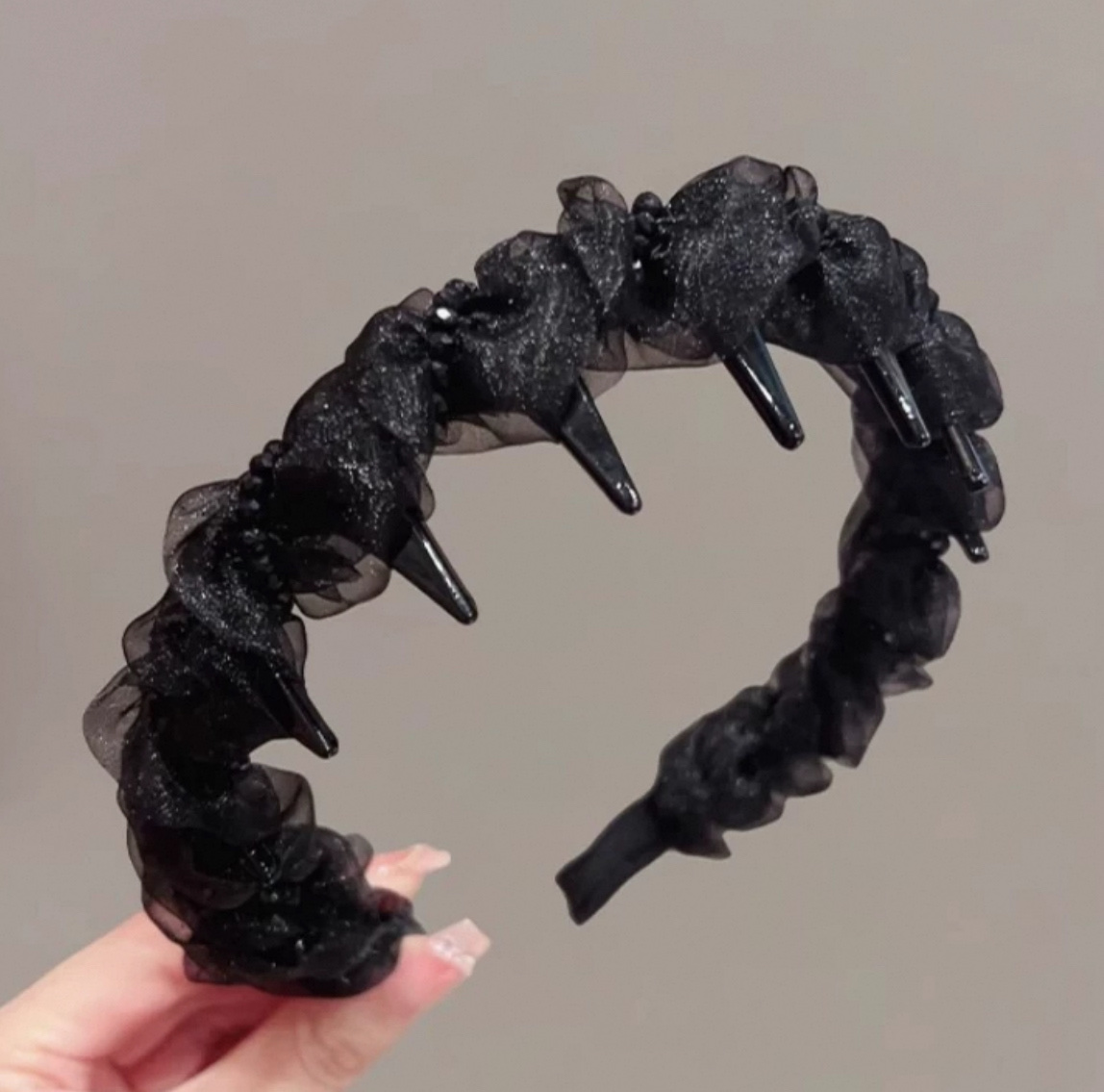 国潮系列闪钻轻纱发箍2025新款高颅顶发箍