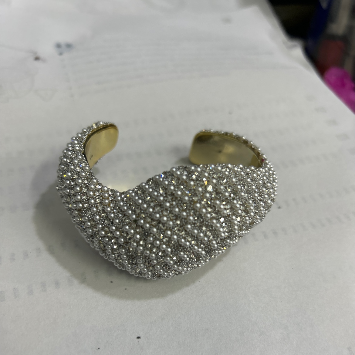 欧美时尚潮流珍珠钻石手环