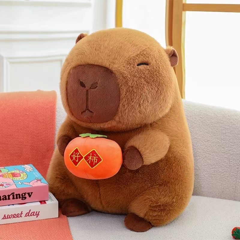 The new sugar-coated haws on a stick can pull out a capybara plush toy, a capybara doll, a gift for children and girls, plush toys, children's toys, creative toys, and pet toys detail image 3