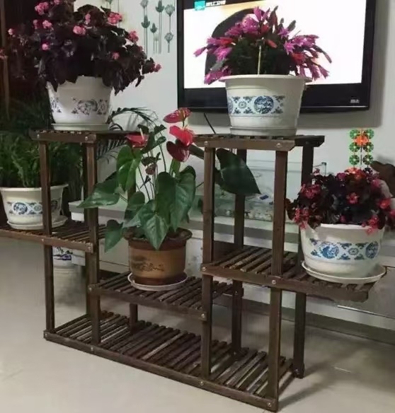 花架简约现代多功能阳台木质组装客厅吊兰室内实木花盆架绿萝花架产品图