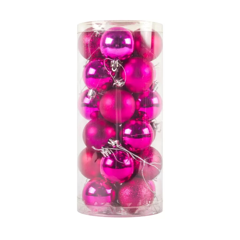 圣诞球 工厂 3/4/6/8cm圣诞球套装彩球挂件塑料电镀球圣诞树装饰详情图13