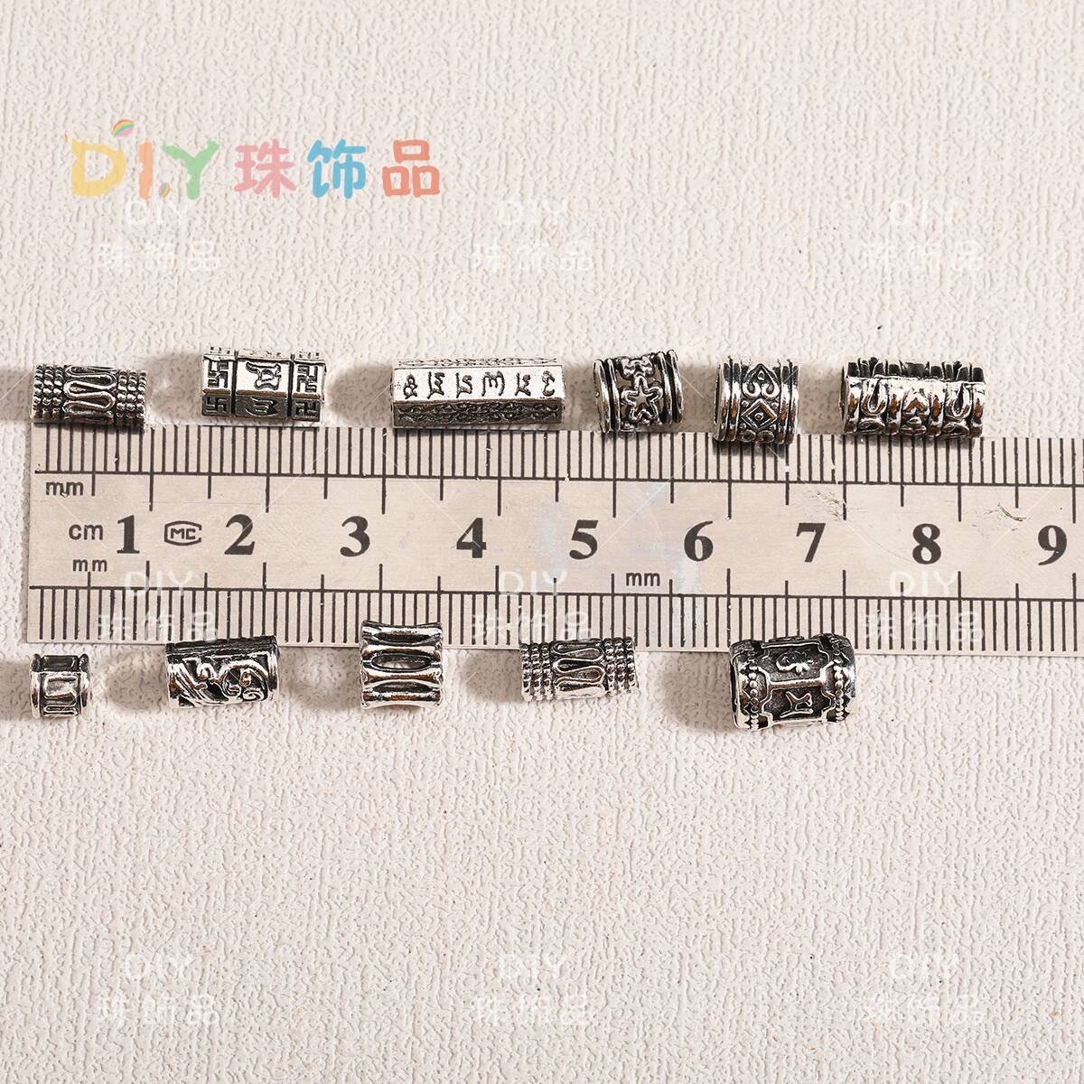 古银管珠桶珠管柱直筒珠复古diy藏银配件隔珠饰品材料手串手链细节图