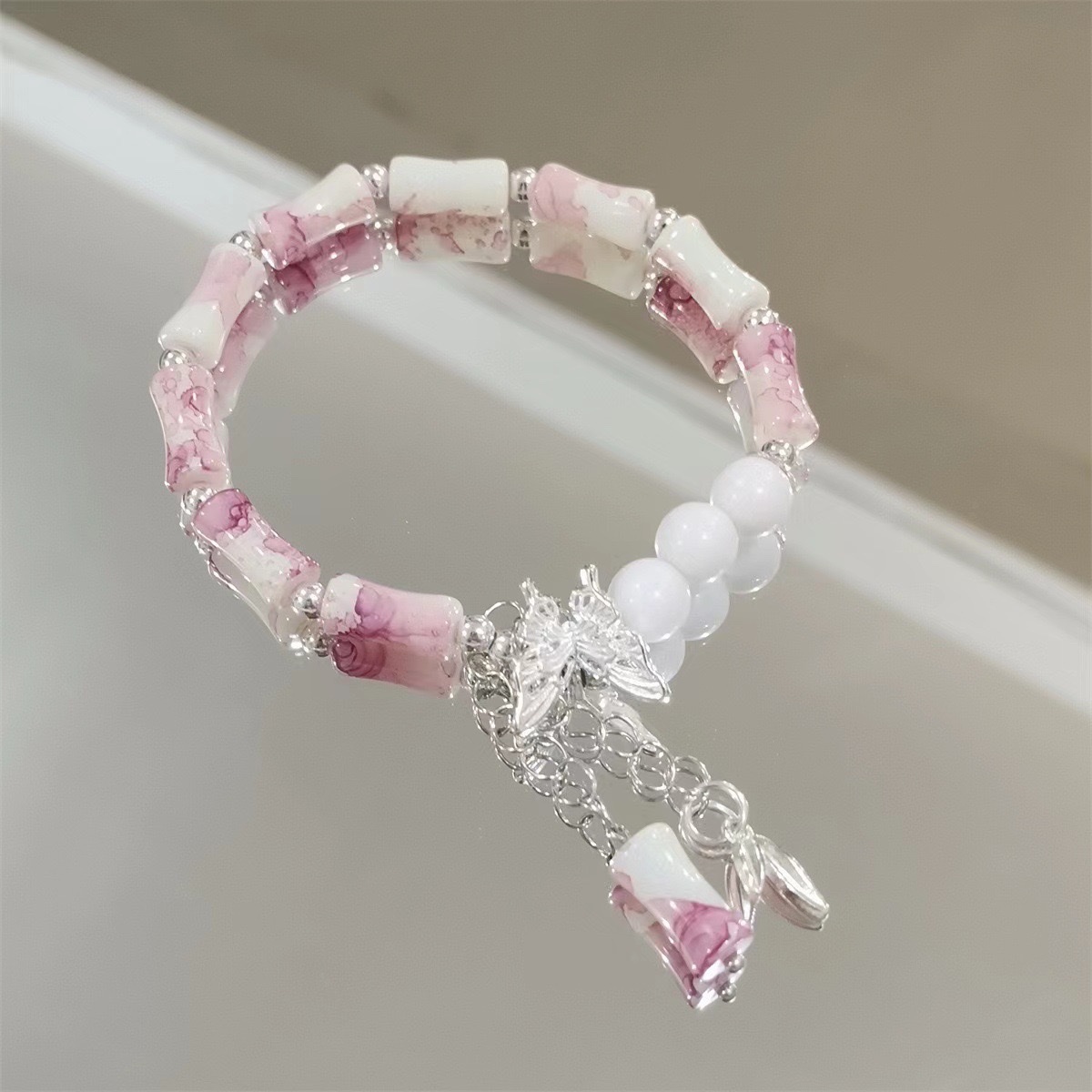 The same style of cross-border bamboo ink butterfly new Chinese-style bracelet on Xiaohongshu is a versatile best friend style for students, couples and best friends who have just landed Item Picture