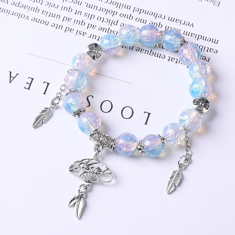 水晶蝴蝶手链学生党高颜值手串儿童女闺蜜友谊仙气二三四人手链