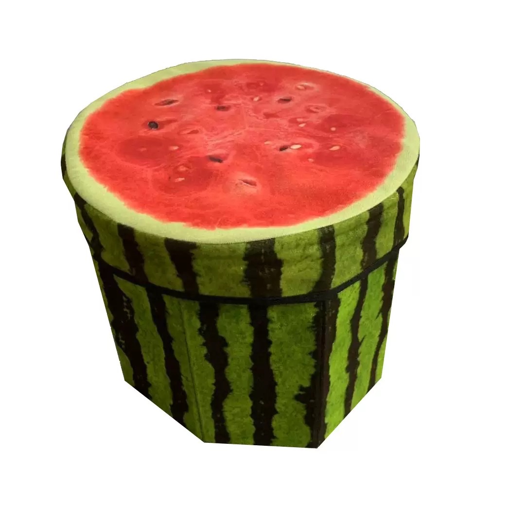 The velvet fresh fruit storage stool can be sat on, folded, and used for organizing and storing miscellaneous items. It is a watermelon stool and a children's stool details Picture