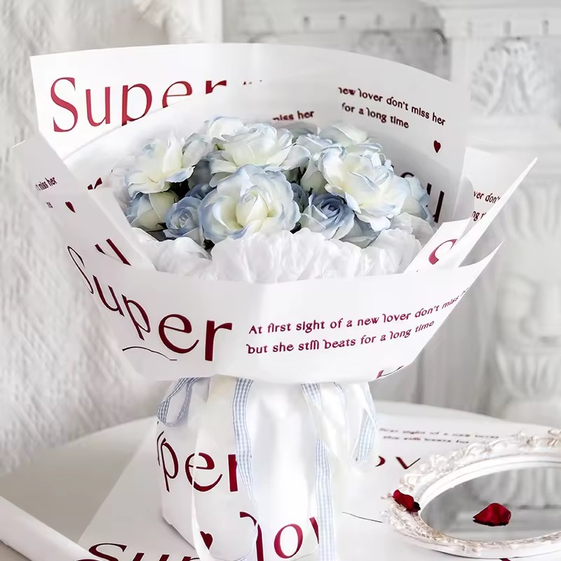 花包装/小花束包装单支/包装/哑光塑料纸/花资材细节图