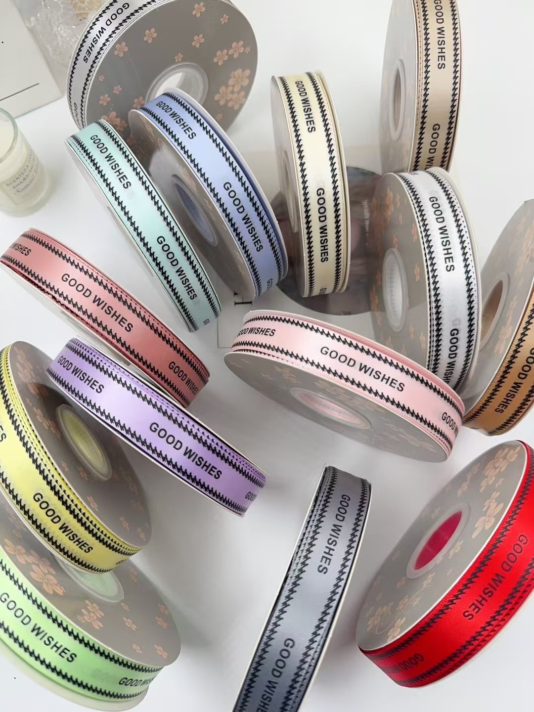 丝带定制logo缎带绸带印字定做蛋糕装饰彩带花店花束手腕稠带订制