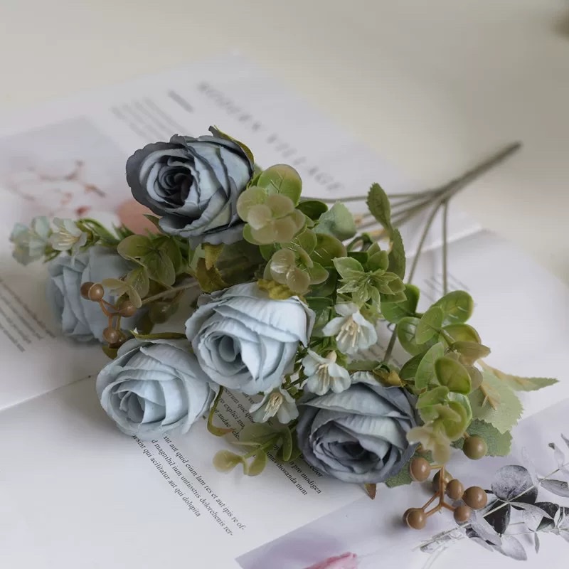 玉兰花藤居家装饰用品 假花仿真花精致逼真 祭祀仿真花装饰 优雅气质仿真花假花美观耐看图