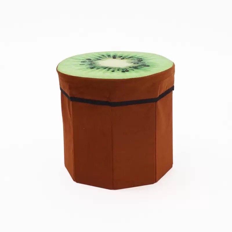 The velvet fresh fruit storage stool can be sat on, folded, and used for organizing and storing miscellaneous items. It is a watermelon stool and a children's stool Application Scenario