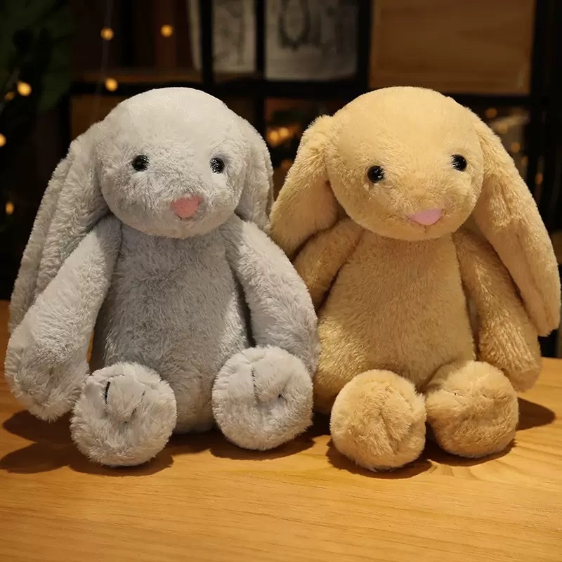 Cute long-eared rabbit plush toys, popular Easter rabbit dolls, ear-hanging figurines, girls' stuffed dolls details Picture