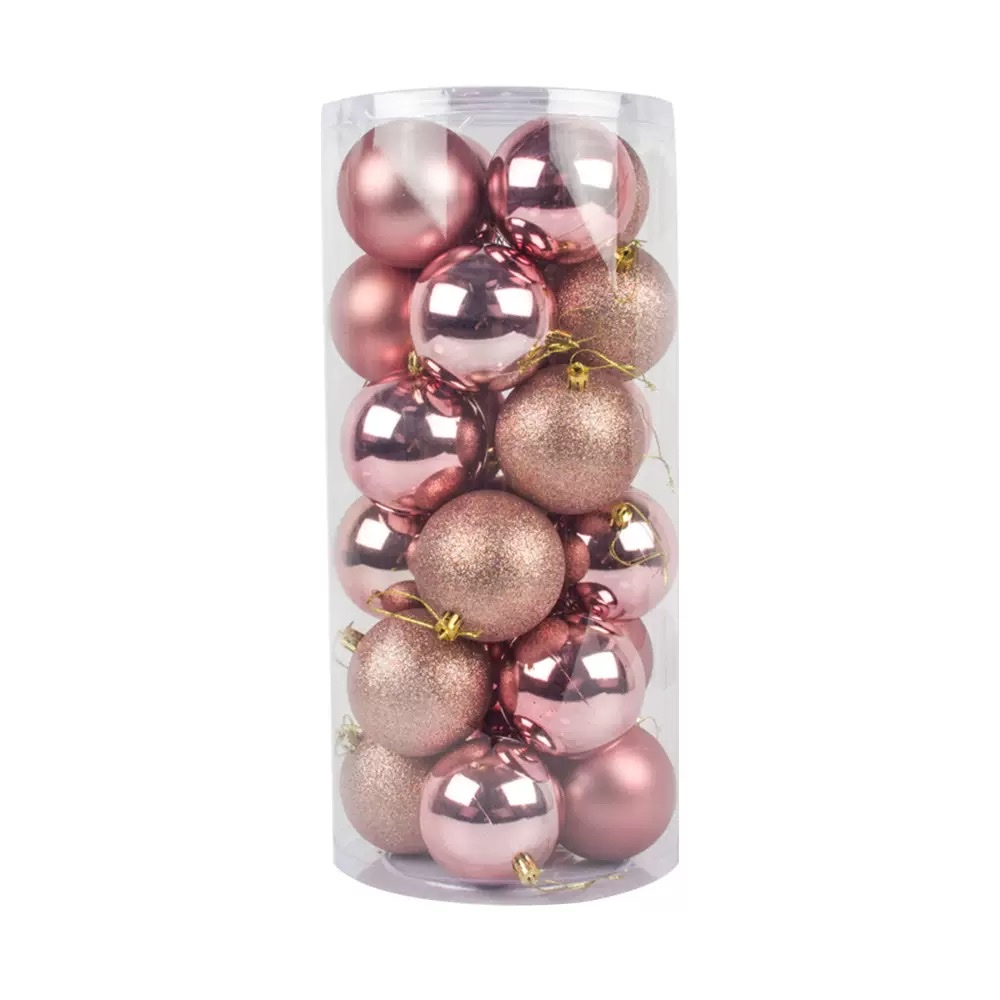 圣诞球 工厂 3/4/6/8cm圣诞球套装彩球挂件塑料电镀球圣诞树装饰详情图5