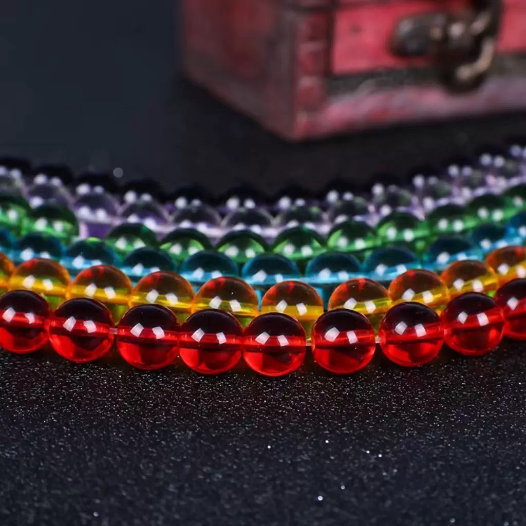 厂家直供 玻璃珠散珠diy饰品配件彩色琉璃珠4-14mm15色现货批发详情图4