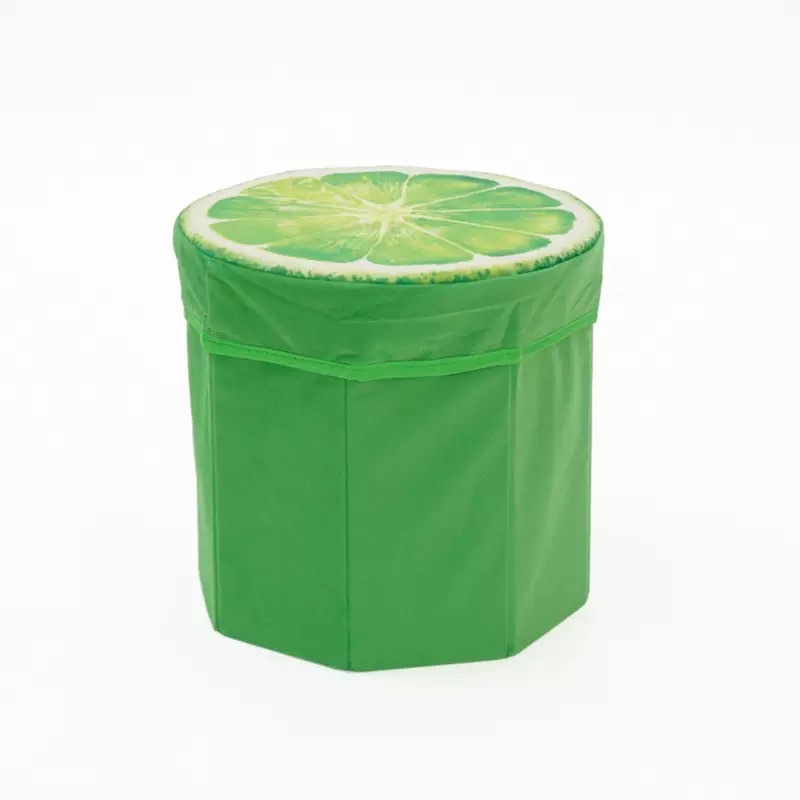 The velvet fresh fruit storage stool can be sat on, folded, and used for organizing and storing miscellaneous items. It is a watermelon stool and a children's stool Item Picture