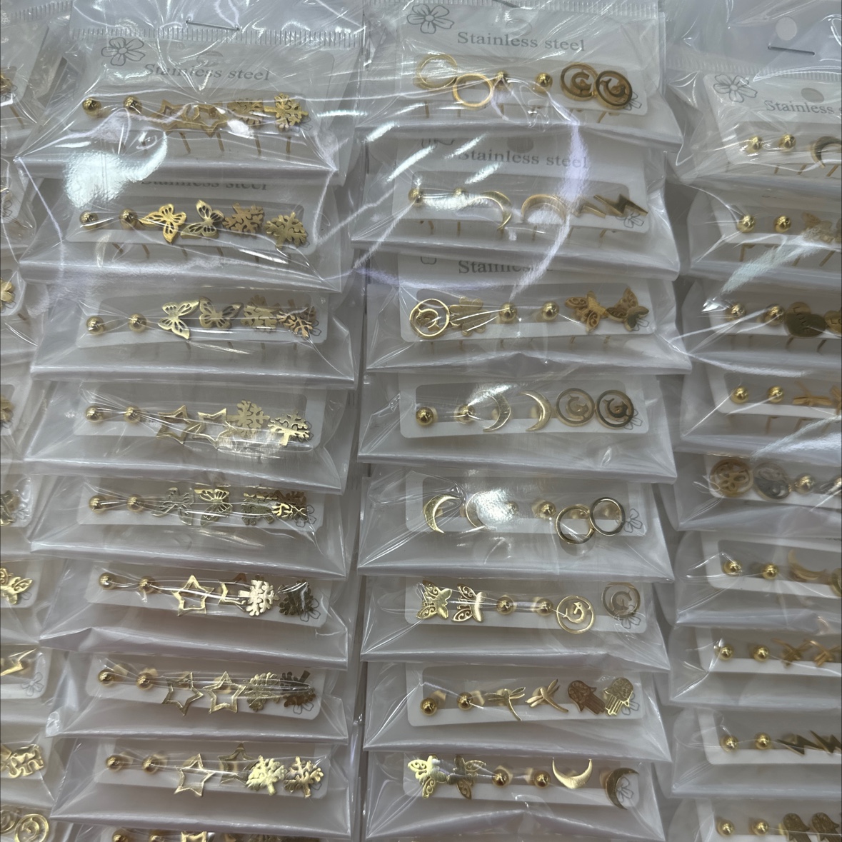 日韩气质简约珍珠耳环镶嵌钻石圆形3件套耳钉套装个性百搭耳饰女详情图2